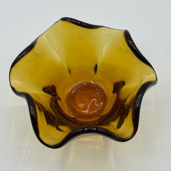 LE Smith Glass #4101 Amber Simplicity Nappy Dish 5" - Picture 6 of 8